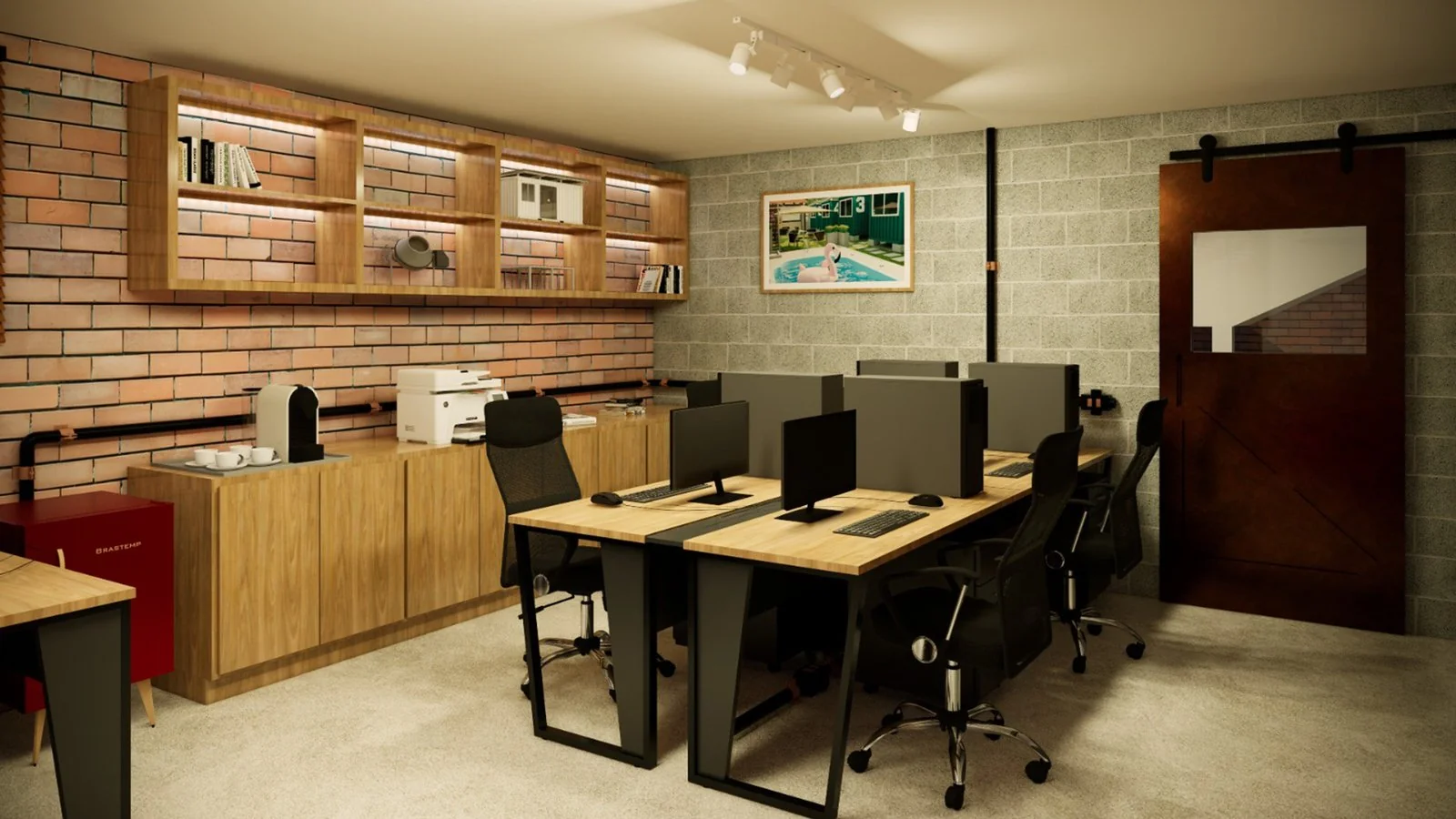 Architectural project with realistic 3D rendering