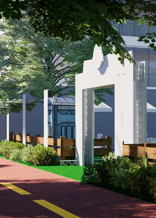 Photorealistic 3D architectural rendering of a project